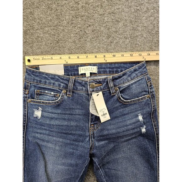 Harper Heritage Jeans Mid Rise Skinny Raw Hem Womens Size 26 - Picture 10 of 14